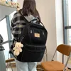 Schultaschen Multifunktions-Doppelreißverschluss Frauen Rucksack Teenager Mädchen Laptop Student Umhängetasche Koreanischer Stil Schultasche