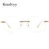 Модные солнцезащитные очки рамы пилота Krasivyy rimless Glasses Рамки Men Pure Ultralight Aviation Рецепт Eyeglasse Бренд Оптические очки 230825