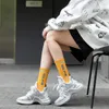 Women Socks Salina Women's Casual Winter And Spring Letter Pattern In The Long Short Tube Solid Color Fashion Sports