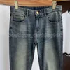 Herren-Jeans, Modedesigner, klassischer Schriftzug, bestickt, Winter-Baumwolle, Herren-Jeans, hochwertige Stretch-Hose