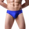 Underpants Men'S Glossy Underwear Briefs Sexy Low Waisted Nylon Breathable Comfort Panties Male