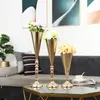 Vasen Blume für Hochzeit Herzstück Tischdekoration Metall Gold Hohe Blumentöpfe Weihnachten El Room Home Dekoration