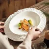 Dishes Plates Ceramic Salad Plate Soup Basins Pasta Ramen Bowl Home Vegetable Bowls Irregular Shape Solid Color Tableware Snack Desserts 230825