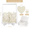 Inne imprezowe zapasy imprezy Ournarm Wedding Guest Book na znak White Wooden Box z 71 drewnianą rocznicą dekorację prezentu 230824