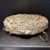 Evening Bags Lady Handmade Gold Color Diamond Clutches For Women Party Purse Bag Wedding Chain Handbags Dinner Prom Clutch