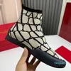 2023-High Top Sneakers Designer Mens High Top Sports Shoes Luxury Brand Casual Shoes Rubber Soles Men Training Running Socks