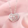 Chaînes FoYuan Couleur Argent Bijoux européens et américains Femme Love Zircon Collier Ballet Girl Personnalité Sweet WishJewelry