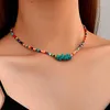 Chaînes Bohemian Coloré Colliers De Perles Ensemble Pour Femmes Filles Vintage Perle Clavicule Ras Du Cou Collier Court D'été À La Mode Bijoux Cadeaux