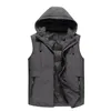 Men's Vests Vest Jacket Warm Sleeveless Jackets Casual Waistcoat Winter Windproof Coats Male Zipper Down Solid Color 6XL 7XL