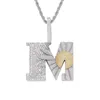 Подвесные ожерелья мода полная циркон инкрустация маленькая диази M Письмо с цепью для мужчин, женщины, роскошные лаконилы