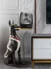 装飾的なオブジェクトの図形の家庭装飾ドーバーマン犬彫像リビングルーム大きな床トレイデコレーションライトラグジュアリー彫刻クラフト動物表230824