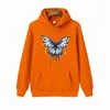 Men's Hoodies Spring Autumn Butterfly Print Harajuku Trend Loose Sweatshirts Men Casual Hip Hop Streetwear Couple Pullovers Tops