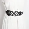 Ceintures de chaîne de taille femmes ceinture en cuir PU ceinture décorative Cummerbunds doux large évider ceintures Bowknot décontracté 230825