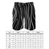 Men's Shorts Black White Nordic Lines Board Summer Abstract Minimalist Casual Beach Sports Comfortable Graphic Swimming Trunks