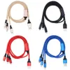 1,2 m 3 in 1 nylon gevlochten USB-snellaadkabels Multi-poort Micro Type C mobiele telefoon oplaadsnoer draad