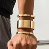 Заброс преувеличен выпускается Big Open для мужчин Retro Tough Guy Wide Bangles Bracelets на ручных аксессуарах для ювелирных изделий