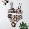 Costumi da bagno da donna 2023 Costume da bagno da donna da donna Bikini sexy diviso Pelle di serpente Stampa leopardata Bikini push up elastico in due pezzi