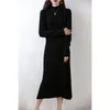 Women's Sweaters Pullover Elegant Autumn/Winter Wool Sweater Casual Knitwear Half Turtleneck Ladies Top Loose Solid Color Long Skirt