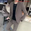 Abiti da uomo Blazer Abito maschile 2023 in tinta unita Slim Casual Blazer Gilet Pantaloni 3 pezzi Set Formale Business Office Wedding 230824