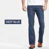 Men's Jeans Mens Boot Cut Slightly Flared Slim Fit Blue Black Trousers Designer Classic Male Stretch Denim Pants 230825