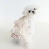 Cão vestuário vestido de casamento roupas de gato verão roupas para animais de estimação tutu filhote de cachorro saia yorkies pomeranian maltese shih tzu doggy traje xs