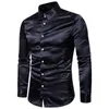 Camisas casuais masculinas colarinho de lapela homens fáceis de colocar elegante leve de mangas compridas respirável para o outono