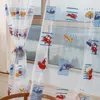 Curtain Kids Car Pattern Sheer Scarf Valances Decorative Articles Yarn Lightweight Porch Partition For Living Room Kitchen