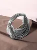 أكياس التسوق حقائب اليد للنساء 2023 في Gold Luxury Designer العلامة التجارية حبل Noodle Rope المعقدة المسحوب Hobo Silver Evening Clutch