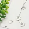 Halsbandörhängen Set Oufei Hjärtformade enkla smycken i rostfritt stål för kvinnor älskar hänge mode tillbehör 2023