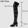 Bottes Au-dessus du genou bottes hautes pour femme Zip chaussures à talons hauts plate-forme de luxe à la mode élégant concepteur Cool femmes bottes de moto T230824