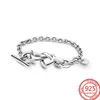 سلسلة الارتباط الأصلية 925 Sterling Silver Knotted Heart Bracelet Fit European Beacelet Jewelry183Z