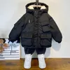 Down Coat Nouveau hiver vers le bas coton veste garçons noir manteau à capuche vêtements d'extérieur pour enfants vêtements adolescent 38Y enfants Parka rembourré Snowsuit XMP323 x0825