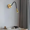 Wall Lamp Mini LED Light Bedroom Bedside Reading Lamps 360° Rotation Retractable Modern Sconce For Study Room Indoor Lighting