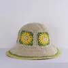 Wide Brim Hats Hollowed Womens Straw Crochet Hat Bucket UV Protection Sun Visor Beach Women Visors Ladies Summer Cap