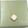 Vintage Van Lucky Four Leaf Clover Necklaces for Women Love Heart Pendant Choker Chain Necklace 100% 925 sterling silver motifs flower cleef designer Jewelry Gift