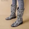 All-Match Thick Snake Shoes Heel 2024 Women's Winter Print PU Oversized Knee-Length Warm Knight Boots T230824 768