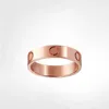 2023 4mm 5mm 6mm titânio aço prata amor anel moda designer homens e mulheres rosa ouro prata jóias banda com diamantes para amantes casal anéis presente