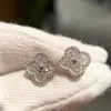 Luxury Quality Mini Flower Charm Stud Earring With Diamond in Platinum Color for Women Wedding Jewelry Gift Web 129