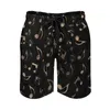 Men's Shorts Music Notes Board Black And Gold Retro Beach Men Pattern Sports Fitness Quick Drying Swimming Trunks Birthday Gift