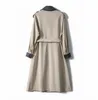 Trenchs Femme Chic Patchwork automne hiver femmes Trench manteaux élégant à manches longues en vrac ceinturé femme Double boutonnage coupe-vent U804 230824