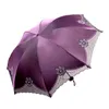 Umbrellas Vintage Elegant Chinese Flowers Lace Sun Umbrella 3 Fold Windproof Sunscreen Outdoor Anti UV Parasol Women Sunny Rainy Sunshade