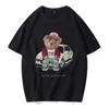 Men's T Shirts Beach Travel Trend Style 90s Summer Cotton T-Shirt Men'ss Printed Casual Clothing Fashion Cute Bear Pattern T-Shir