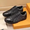 Luxemburg sneakers casual skor mäns blomma präglat gummisul tyg ebenholts canvas svart smör bomullshundstottmönster lyx man tränare 03