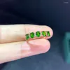 Bagues de cluster Vente Charme Naturel Vert Diopside Bague Pour Femmes Bijoux Réel 925 Argent Beaucoup De Pierres Précieuses Fiançailles Cadeau Belle