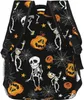 Schooltassen Dansen Halloween Skeletten en Pompoenen Patroon Stijlvol Casual Rugzak Laptop Rugzakken Zakken Computer Dagrugzak Reizen 230826