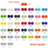 Teethers Toys CuteIdea 20pcs Silicone Beads 9mm Round Pearl Food Grade BPA Free DIY Pacifier Clip Chain Jewelry Baby Teething Rodent 230825