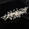 Headpieces Handmade Bride Wedding Floral Hair Comb Rhinestones Bridal Pieces Headpiece For Brides Crystal Accessories