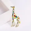 Broches girafe en émail pour femmes, Animal mignon, bijoux à la mode, couleur or, cadeau pour enfants, Broches exquises