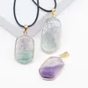 Pendentifs en Fluorite arc-en-ciel, pour la fabrication de bijoux, colliers, boucles d'oreilles, cristal de guérison, énergie négative, méditation, breloques de Yoga