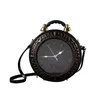 Evening Bags Novelty Real Working Clock Shoulder Crossbody PU Leather Handbags for Women 230826